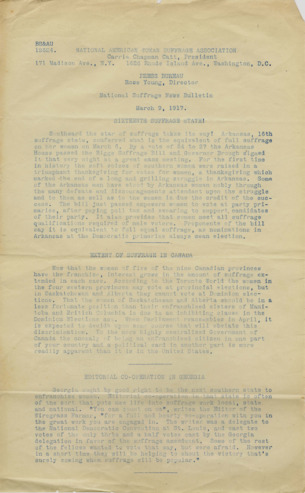 National Suffrage News Bulletin, Sixteenth Suffrage State!