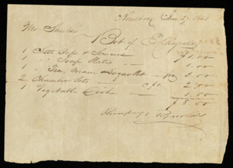 Bill from E. Reynolds to Benjamin Shields