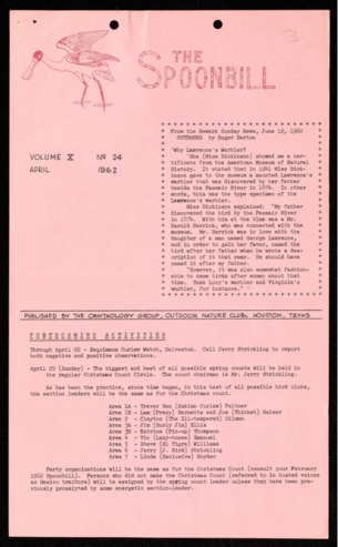 The Spoonbill, Vol. 10, No. 24, April 1962