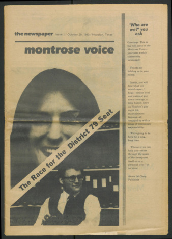 Montrose Voice, No. 1, October 29, 1980
