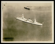 USS Houston (CA-30) photographed from the air with other ships