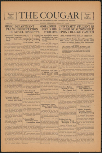 The Cougar, Vol. 1, No. 14, February 1, 1935