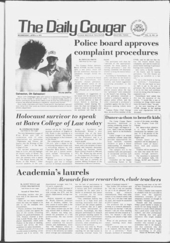 The Daily Cougar. Vol. 45, No. 120, April 4, 1979.