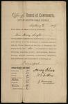 Certificate of Examination, Mary Light