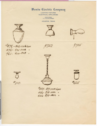 Sketches of lighting fixtures