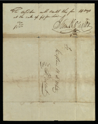 Endorsement signature of Sam Houston for a 14-day audit at $3 per diem