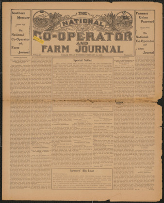 The National Co-Operator and Farm Journal, Vol. 29, No. 20, February 26, 1908