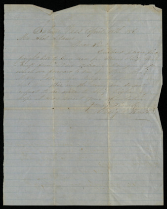 Letter from Craig Keith to Abel Adams regarding business transactions