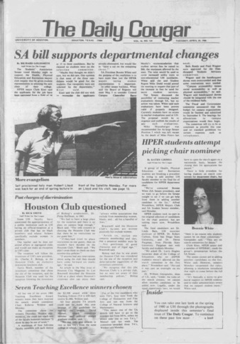 The Daily Cougar. Vol. 46, No. [136], April 29, 1980.