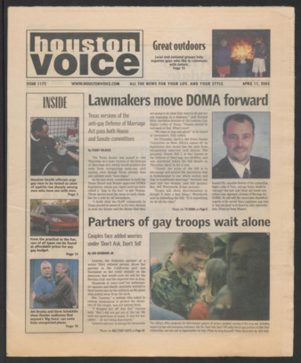Houston Voice, No. 1172, April 11, 2003