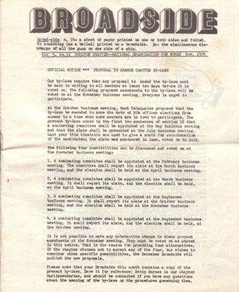 Broadside, Vol. 5, No. 11, November 1974