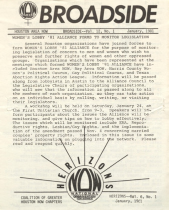 Broadside-Herizons Coalition, January 1981