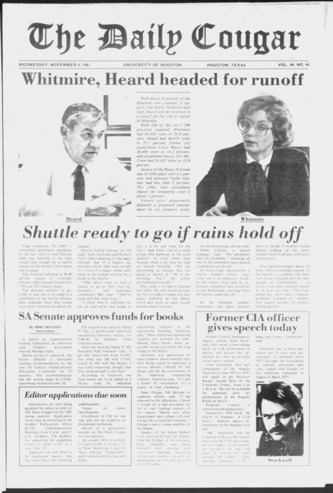 The Daily Cougar. Vol. 48, No. 46, November 4, 1981.