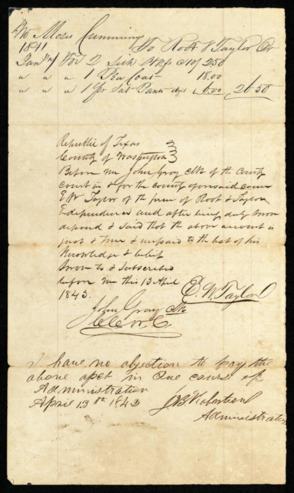 Bill from Root & Taylor to Moses Cummings