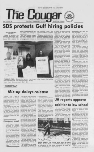 The Daily Cougar. Vol. 39, No. 69, February 13, 1973.