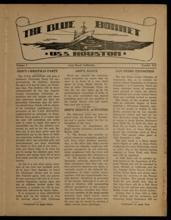 The Blue Bonnet, Vol. 1, No. 14, December 1, 1934