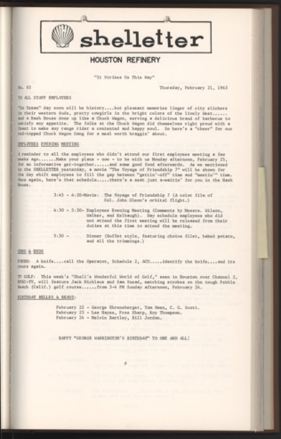 Shelletter, No. 83, February 21, 1963