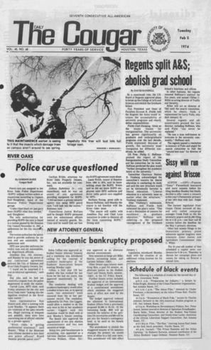 The Daily Cougar. Vol. 40, No. 68, February 5, 1974.