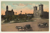 Main Plaza, Cathedral, and Court House, San Antonio, Texas