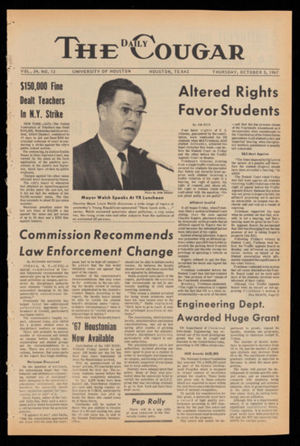 The Daily Cougar. Vol. 34, No. 12, October 5, 1967.