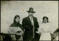 General Pablo González and two women on the front line