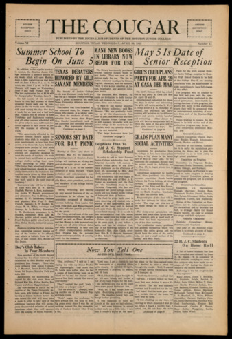 The Cougar, Vol. 6, No. 11, April 26, 1933