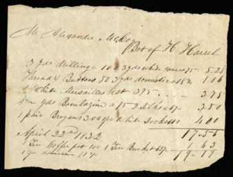 Bill from H. Harrel to Alexander McCoy