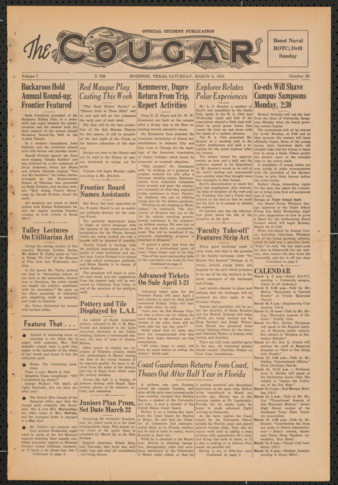 The Cougar, Vol. 7, No. 20, March 8, 1941