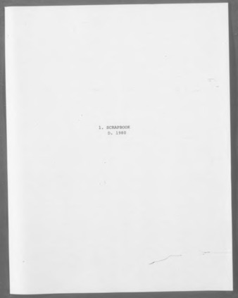 Bert L. Long, Jr. Scrapbook, 1980