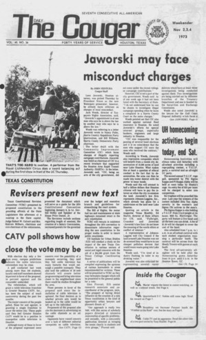 The Daily Cougar. Vol. 40, No. 36, November 2 - 4, 1973.