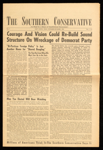 The Southern Conservative, Vol. 7, No. 11-12, November-December 1956