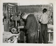 Two men in the woodworking shop
