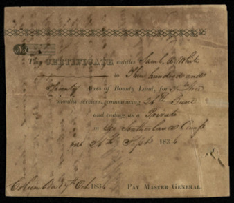 Pay certificate for Samuel A. White