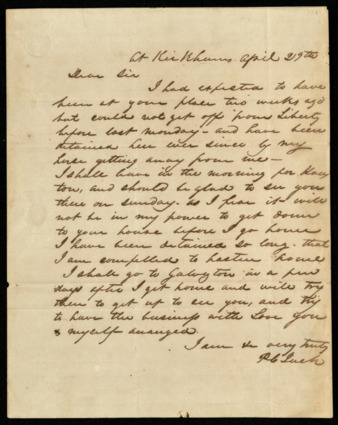 Letter from P. C. Luck to James P. Morgan providing reason for the delay in meeting
