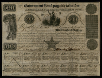 Republic of Texas Government Bond to Charles DeMorse
