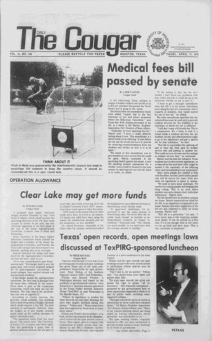 The Daily Cougar. Vol. 41, No. 100, April 17, 1975.