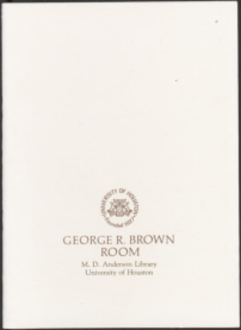 George R. Brown Room and Cruiser Houston Memorial Exhibit information pamphlet