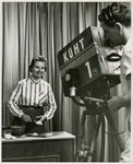 Lynn Harris in front of KUHT cameras