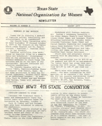 Texas NOW Times, Vol. 2, No. 4, August 1977