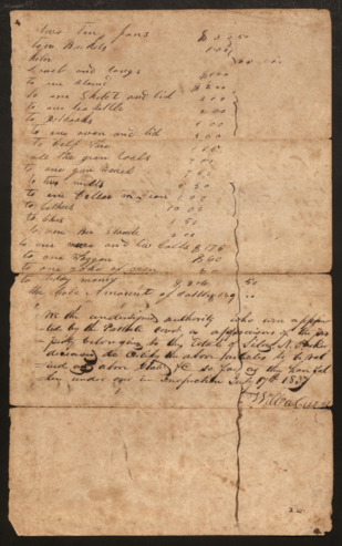 Appraisement of the property of Silas N. Parker