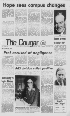 The Daily Cougar. Vol. 41, No. 40, November 8, 1974.