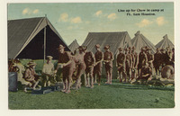 Line up for chow in camp at Fort Sam Houston