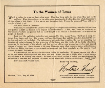 To the Women of Texas