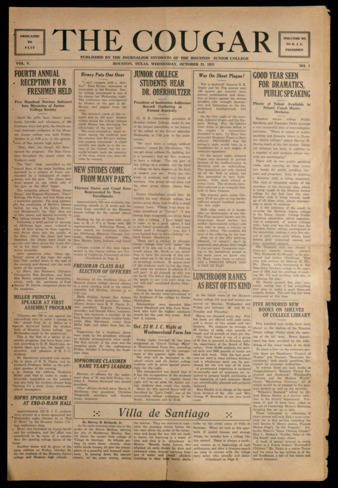 The Cougar, Vol. 5, No. 1, October 21, 1931