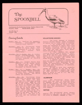 The Spoonbill, Vol. [35], No. 10, October 1986
