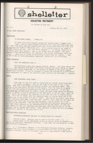 Shelletter, No. 111, May 13, 1963