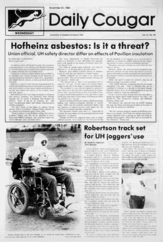The Daily Cougar. Vol. 51, No. 49, November 21, 1984.