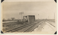 Overturned Southern Pacific passenger station