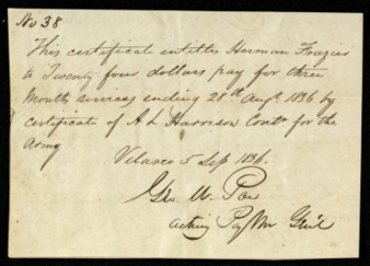 Pay scrip for Herman Frazces