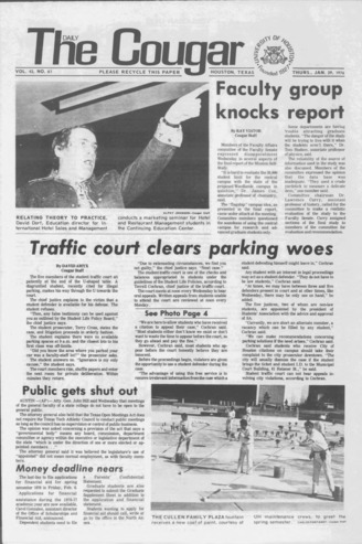 The Daily Cougar. Vol. 42, No. 61, January 29, 1976.